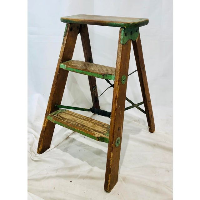 Early 20th Century Antique Wooden Step Stool Table For Sale - Image 13 of 13
