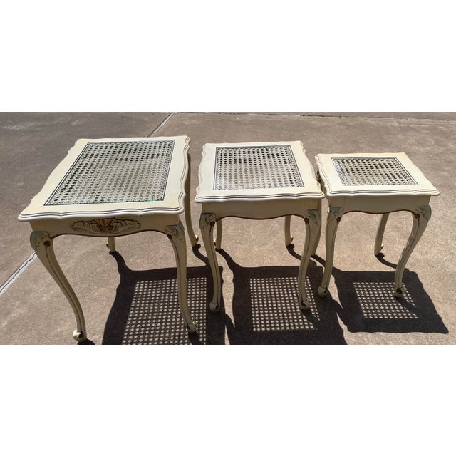 Vintage French Provincial Nesting Tables - Set of 4 For Sale - Image 9 of 9