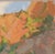 To the Brim by Judd Mercer | Gouache On Paper Landscape of colorful hills and greenery. For Sale - Image 4 of 5