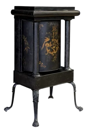 Early 19th Century Neoclassical Japanned Tole and Iron Rotating Plate Warmer