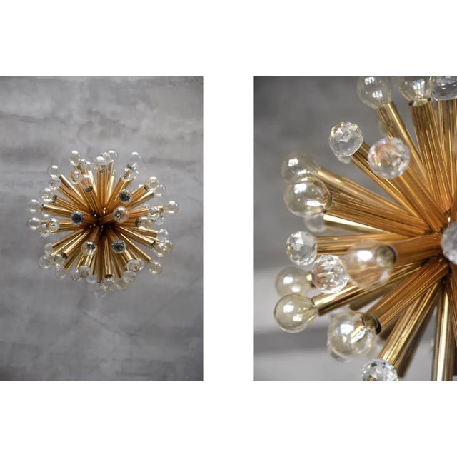 Gilt Brass Pendant Lamp with Swarovski Balls from Ernst Palme, 1960s For Sale - Image 16 of 18