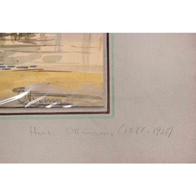 Landscape with Armenians is a Watercolor realized by Henry Ottmann in 1946. Good condition on a yellowed paper. Hand...