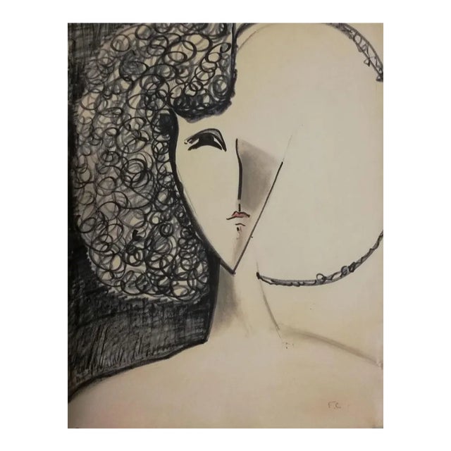 Woman - 1970s - François Chapuis - Pastel - Contemporary 1975 For Sale