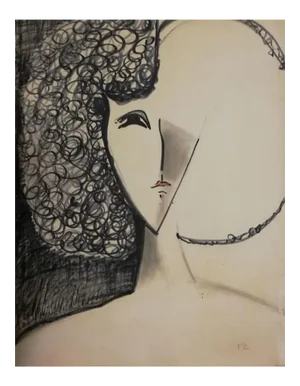 Woman - 1970s - François Chapuis - Pastel - Contemporary 1975