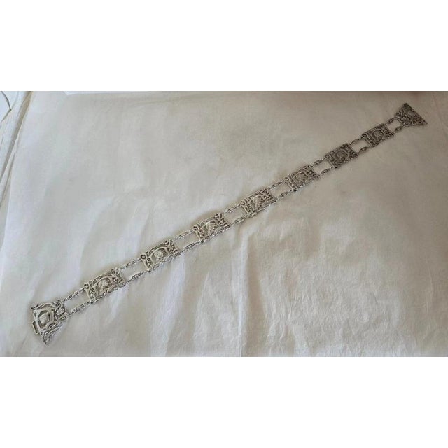 Antique Art Nouveau Sterling Silver Figural Belt from William Comyns, London, 1908 For Sale - Image 14 of 16