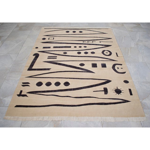 Paul Klee - Heroic Strokes of the Bow - Inspired Silk Hand Woven Area - Wall Rug 4′10″ × 6′7″ For Sale - Image 14 of 18
