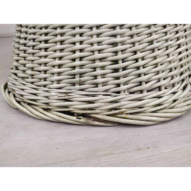 Set of Vintage White Rattan Armchair and Table For Sale - Image 15 of 18