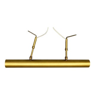 Vintage Mid-Century Modern Brass Picture Light Wall Sconce Lighting Fixture For Sale