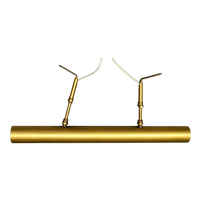 Vintage Mid-Century Modern Brass Picture Light Wall Sconce Lighting Fixture For Sale
