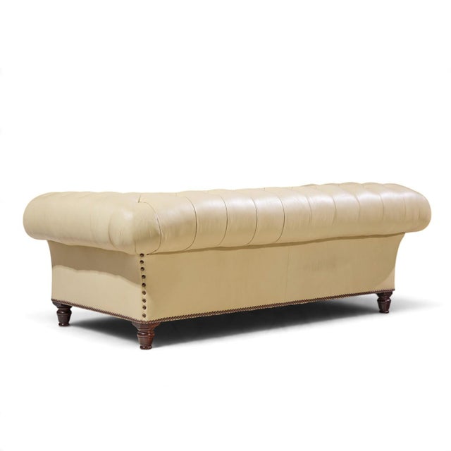 Mid 20th Century George Smith Early Victorian Chesterfield Tufted Leather Sofa For Sale - Image 5 of 10