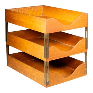 Antique Globe-Wernicke Three-Tier Office Tray c.1911 For Sale