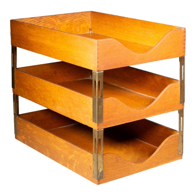 Antique Globe-Wernicke Three-Tier Office Tray c.1911 For Sale