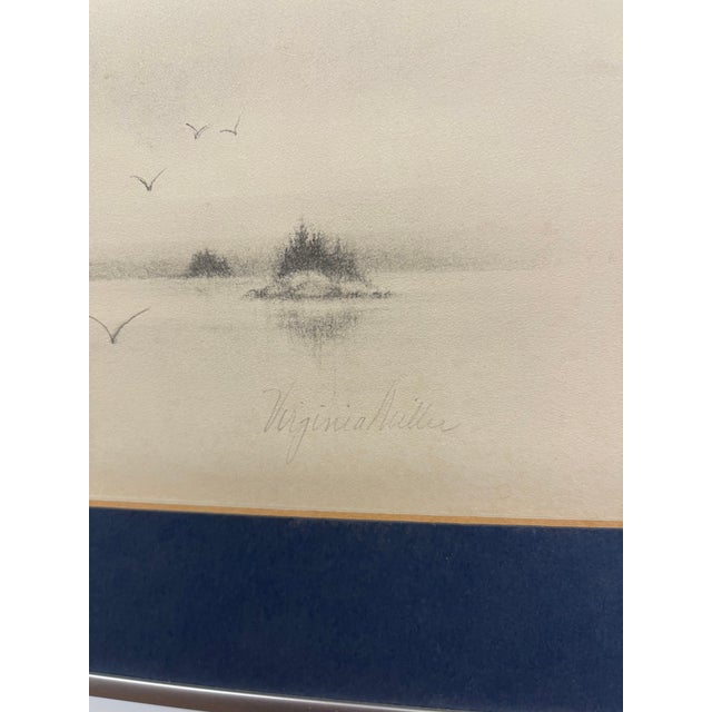 1970s Vintage Pencil-Signed Coastal Lighthouse Lithograph by Virginia Miller for Jonah's Workshop, Searsport Maine For Sale - Image 5 of 10
