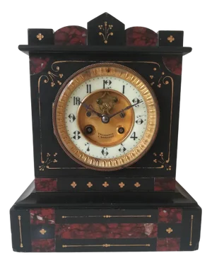 Antique French Napoleon III Marble Mantle Clock, 1870s