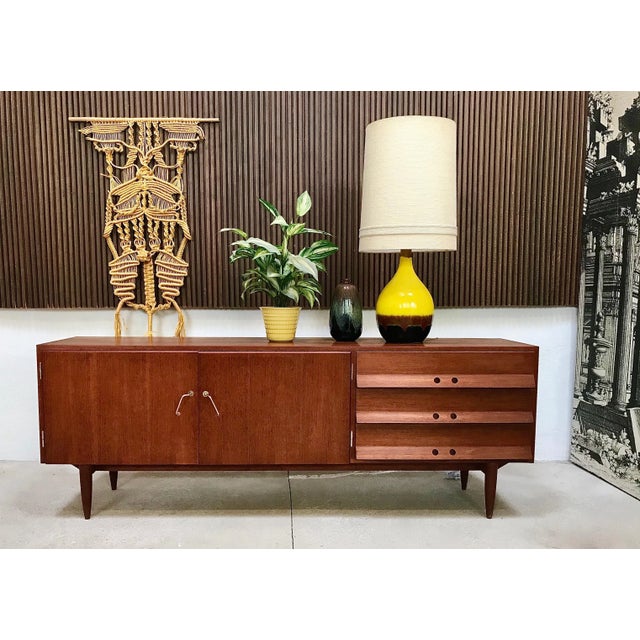 German Teak Sideboard with Brass Handles, 1950s For Sale - Image 6 of 18