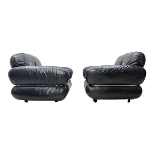 Pair of 1970’s Leather Lounge Chairs by Kurt Hvitsjö