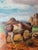 1970s Filastro Mottola Pastoral Oil Painting Native American Navajo Girl Sheep Desert For Sale - Image 4 of 15