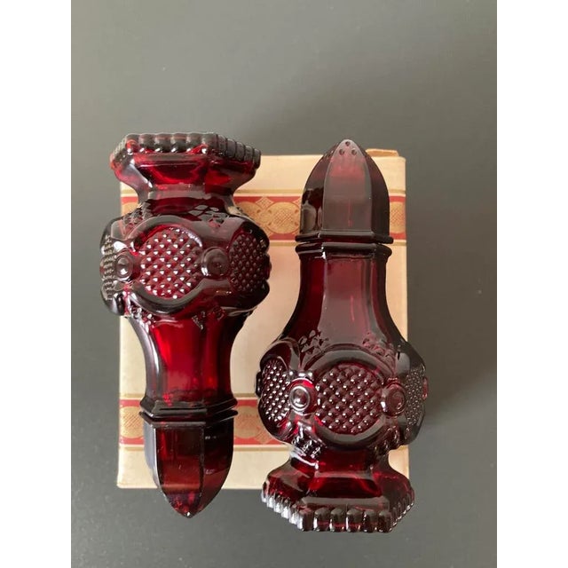 Vintage Regency Salt & Pepper Shakers in Ruby Red- a Pair | Chairish