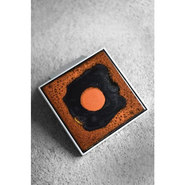 Brutalist Belgian Brutalist Metal and Ceramic Pull Door Handles by Juliette Belarti, 1960s, Set of 2 For Sale - Image 3 of 11