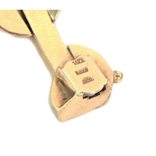 Mid 20th Century Mid 20th Century Wide Fancy 14k Two Tone Gold Link Bracelet For Sale - Image 5 of 5