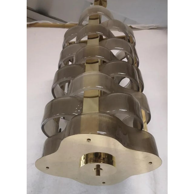 2000 - 2009 Mid-Century Murano Glass and Brass Chandelier, 2000s For Sale - Image 5 of 10