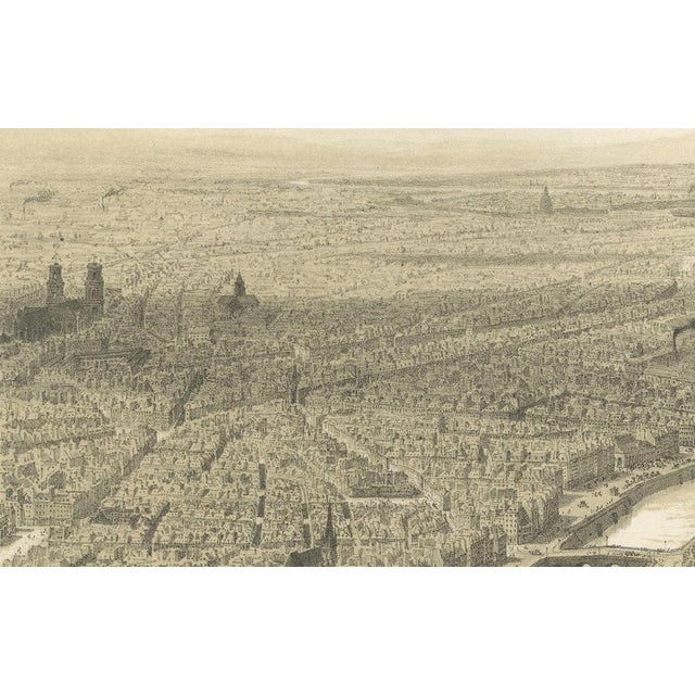 Albert, View of Paris from a Balloon, 1850, Lithograph on Paper For Sale - Image 4 of 12