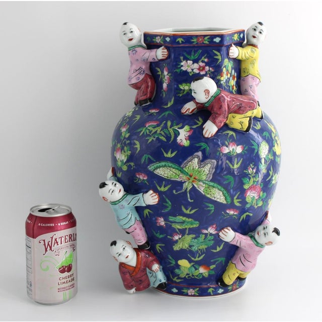 Gorgeous Chinese Porcelain Fertility Vase, Large 14", Early 20th Century For Sale - Image 10 of 13