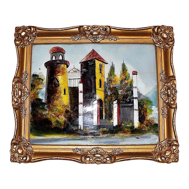Early 20th Century Reverse-Painted Glass Art For Sale