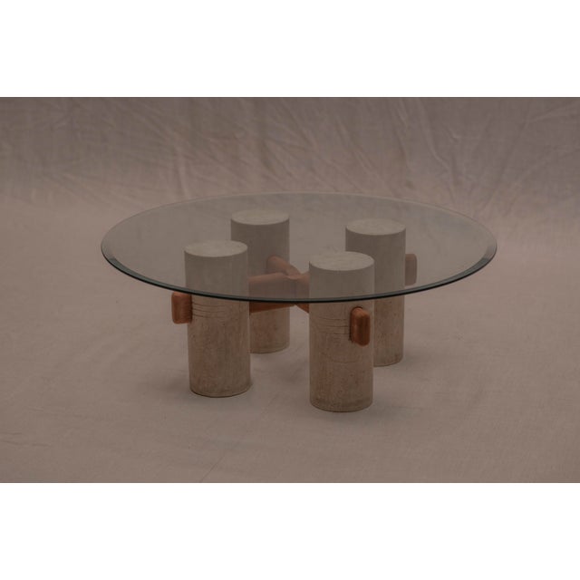Brutalist German Brutalist Travertine Coffee Table, 1970s For Sale - Image 3 of 13