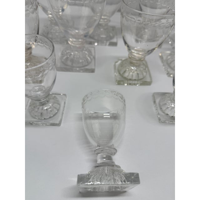 Early 19th Century Set of Seventeen Lemon Squeezer–Foot Etched Glasses, C. 1810 & William Yeoward For Sale - Image 5 of 8