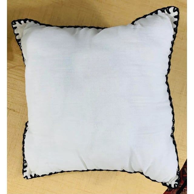 Textile Hand Embroidered Boho Chic Small Pillows, Set of Four For Sale - Image 7 of 8