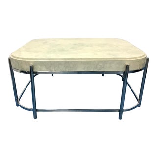 Modern Gray and Ivory Resin Cocktail Table For Sale