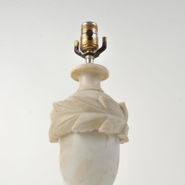 Alabaster Vintage Carved Alabaster Lamp For Sale - Image 8 of 13