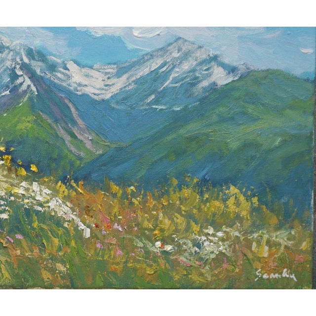 Impressionist Original Oil Painting of Albes Mountain For Sale - Image 3 of 5
