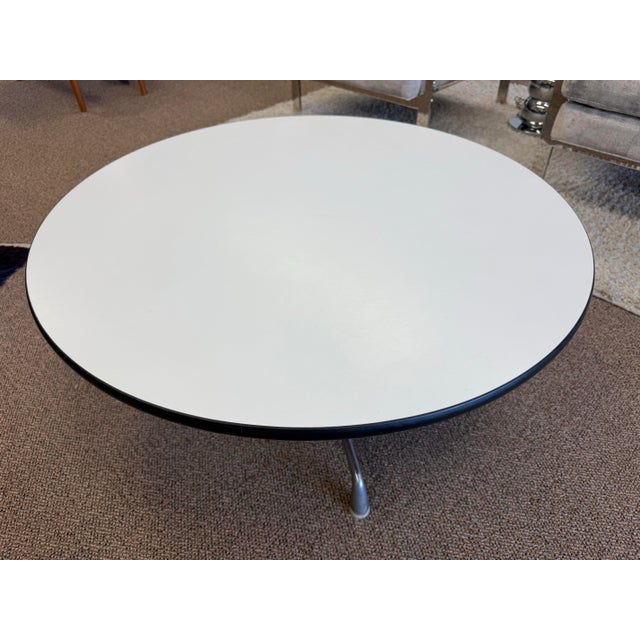 Wood 1960s Charles & Ray Eames for Herman Miller White Laminate Aluminum Base Coffee Table For Sale - Image 7 of 11