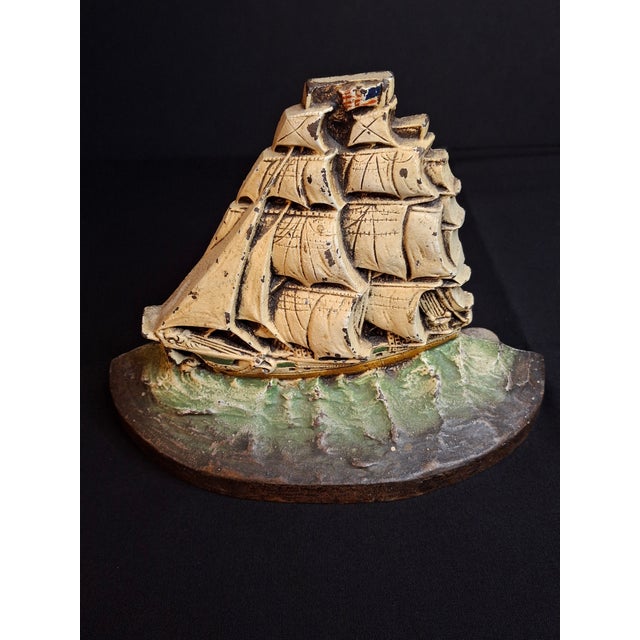 An exceptional 1920s antique cast iron nautical doorstop produced by the H.L. Judd Company (C.J.O.) of Connecticut. This...