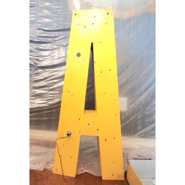 Vintage 38" Architectural Salvage Sign Letter "A" From a Dallas Children's Hospital For Sale - Image 9 of 9