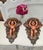 A pair of old world Italian wall sconces. Hand carved and painted wooden shelf sconces. Red roses and leaves carved and...