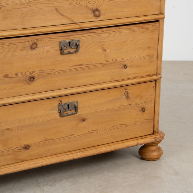 19th Century Danish Pine Tall Chest of Six Drawers Highboy For Sale - Image 11 of 12