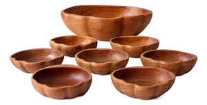 Mid 20th Century Mid-Century Modern Wood Serving Bowl Set