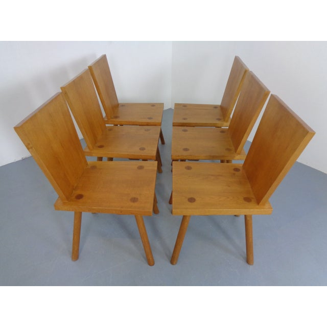 Brutalist Oak Chairs by Göran Malmvall, Sweden, 1950s, Set of 6 For Sale - Image 11 of 18