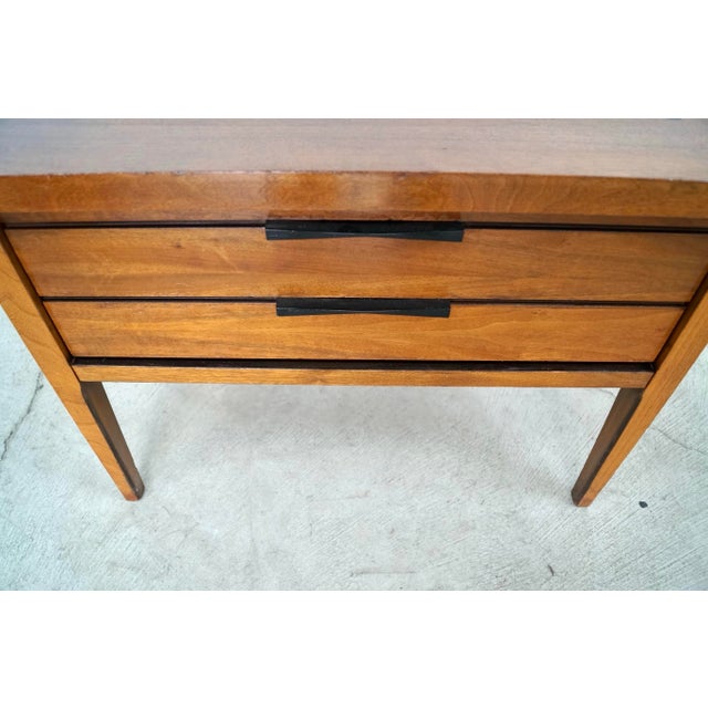 1960’s Mid-Century Modern Walnut & Rosewood Tuxedo Nightstand For Sale - Image 9 of 12