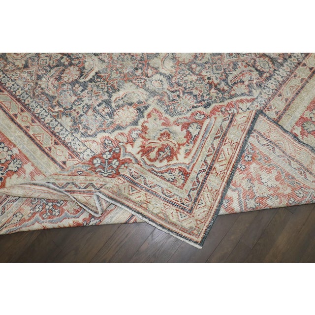 Early 20th Century Worn Persian Mahal Oversize Rug - 10'7" x 16'11" For Sale In New York - Image 6 of 12