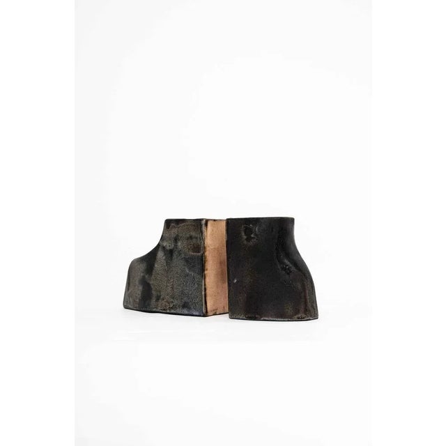 Charlotte et Charles-Édouard Ceramic, Enamel & Sandstone Vases by Claudia Cauville, Set of 2 For Sale - Image 4 of 6