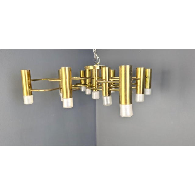 Mid-Century 13-Light Chandelier by Gaetano Sciolari, 1970 For Sale - Image 3 of 16