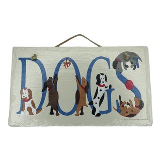 Vintage 1980s Dog Sign For Sale