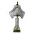 1970's Cofrac Art Verrier Style Leaded Crystal Glass and Brass Table Lamp For Sale