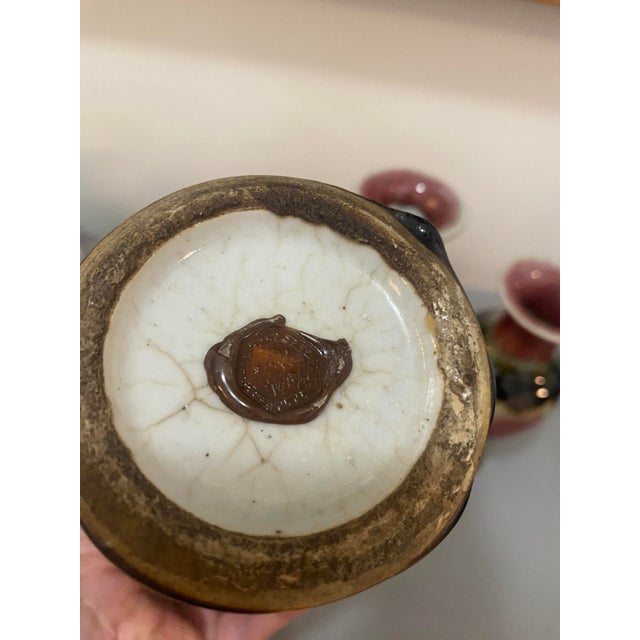 Late 19th Century Set of Three! Colorful Ombre Flambé Glazed Chinese Porcelain Vases For Sale - Image 5 of 13