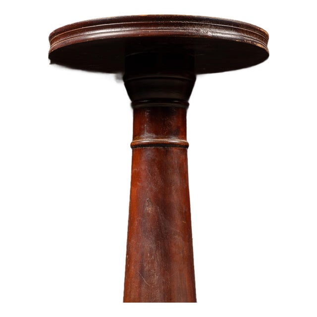 Antique Carved Mahogany Pedestal Stand For Sale