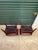 Pair of Vintage Petite Wood-Framed Tub Chairs in Raspberry Velvet For Sale In Philadelphia - Image 6 of 6